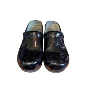 Dansko XP 20 Patent‎ Leather Clogs Black Slip On Comfort Shoes Women Size